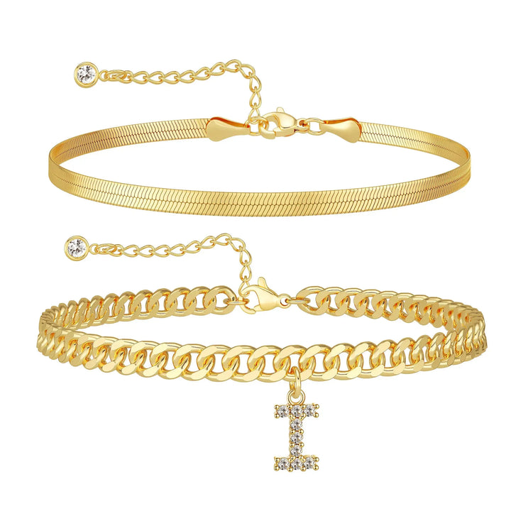 Zavélia™ — Bracelet de cheville initiale personnalisé