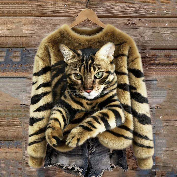 Marie™ | Pull doux motif chat élégant