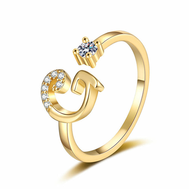 Lumévara™ — Bague cœur initiale élégance personnalisée