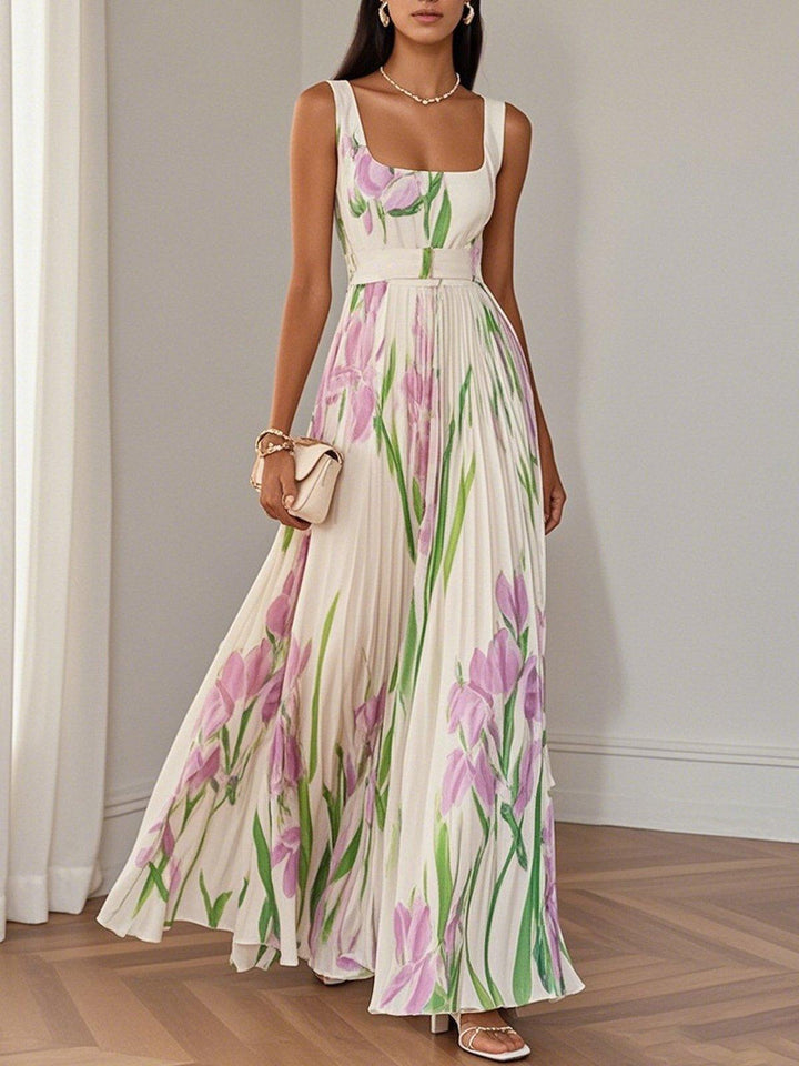 Yara™ - Robe maxi en chiffon plissé