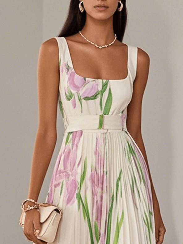 Yara™ - Robe maxi en chiffon plissé