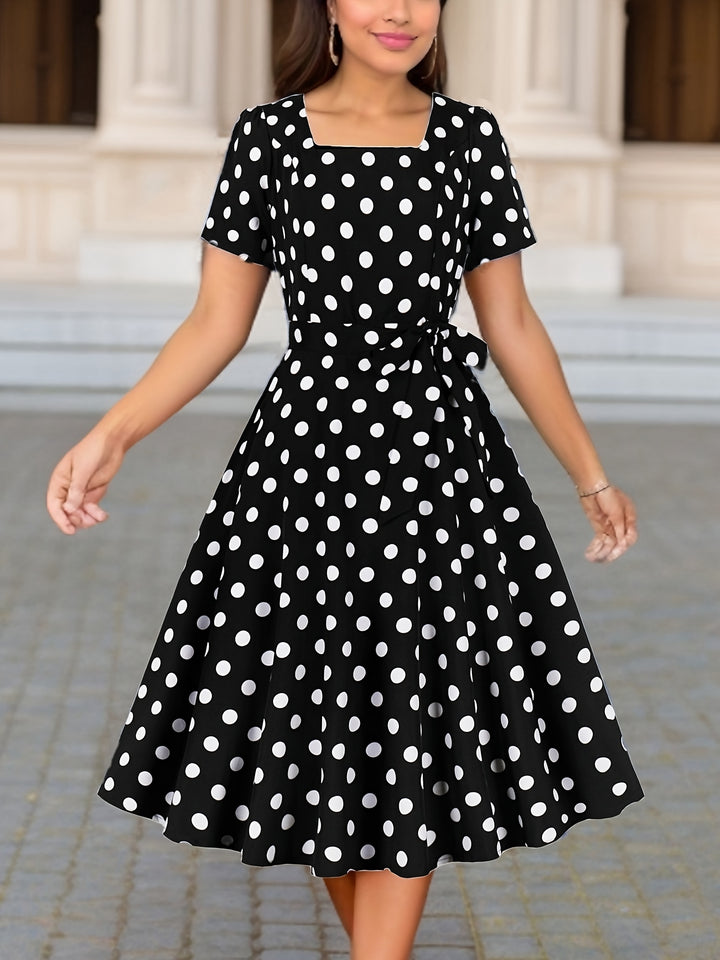 Marguerite™ | Robe pois élégante confortable intemporelle
