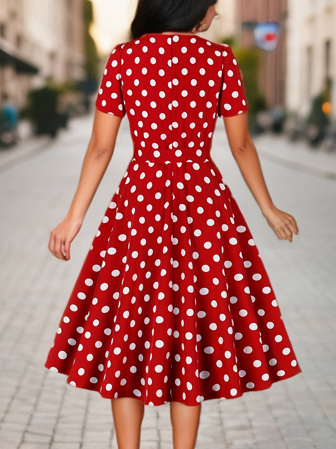 Marguerite™ | Robe pois élégante confortable intemporelle