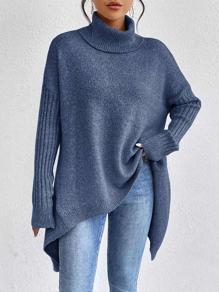 Léïna™ – Le Pull Col Montant Doux & Décontracté