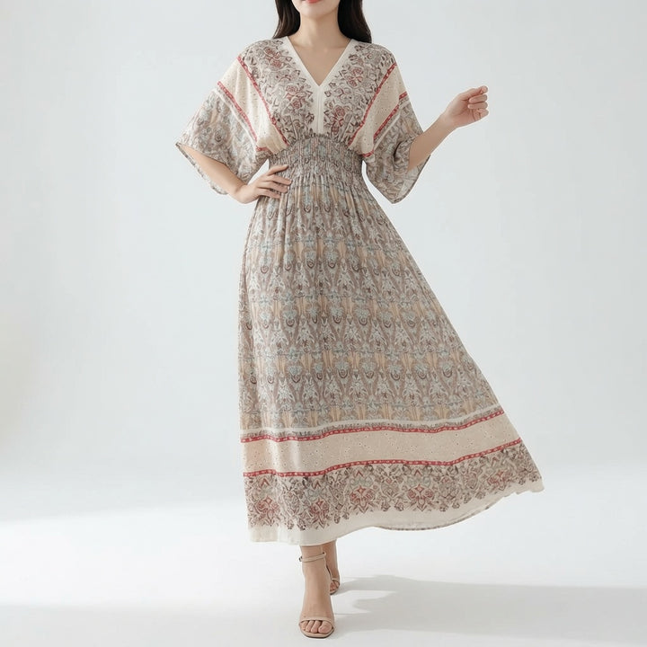 Orientale™ — Robe maxi imprimé ethnique bohème élégante