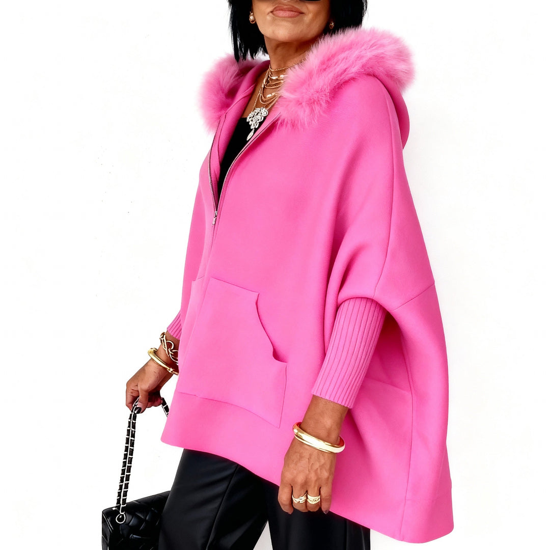 Isadora™ — Cape poncho rose élégance chaleureuse