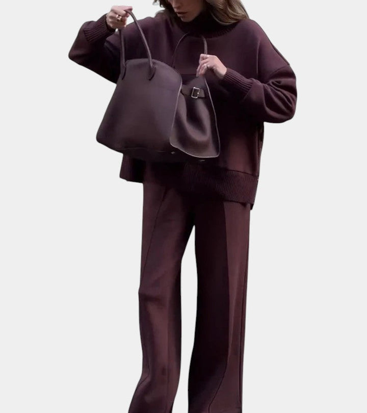 Élodie™ | Ensemble lounge doux deux-pièces : pull avec pantalon assorti