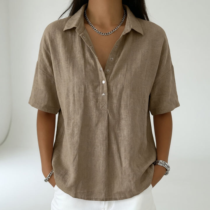Tiphaine™ — Blouse col chemise décontractée douceur estivale