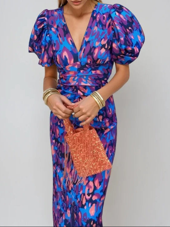 Noor™ - Robe mi-longue avec manches bouffantes
