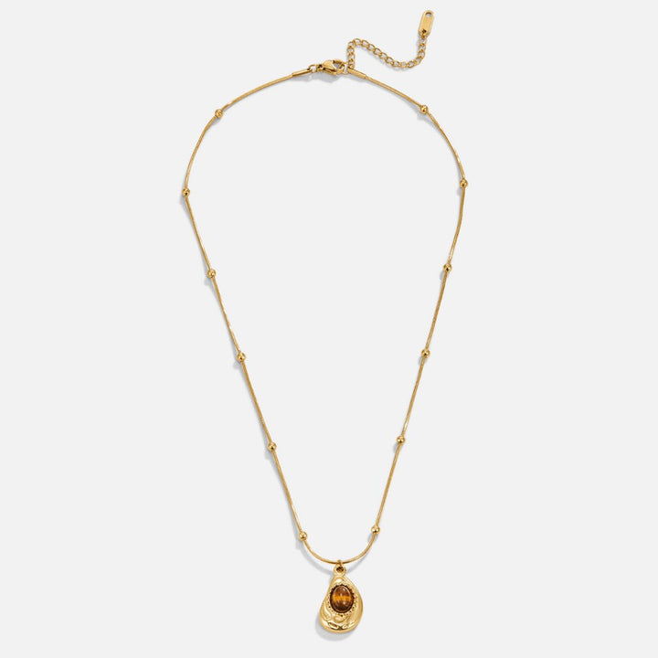 Collier Élégant en Or avec Pierre Œil-de-Tigre